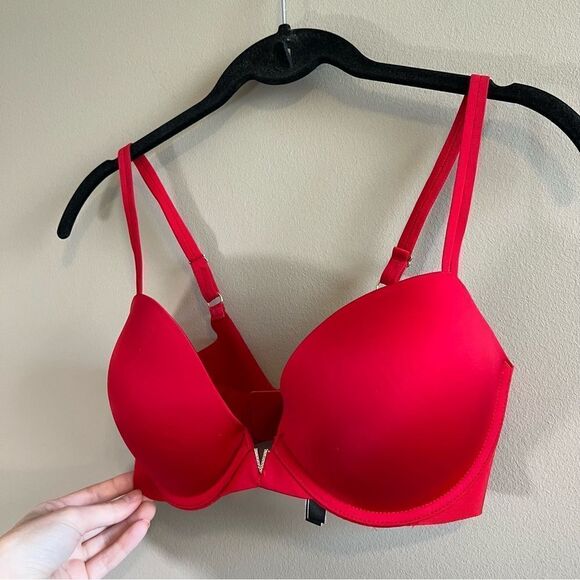 ✨ Victoria’s Secret Red Push-Up Bra 32DD - Picture 4 of 7